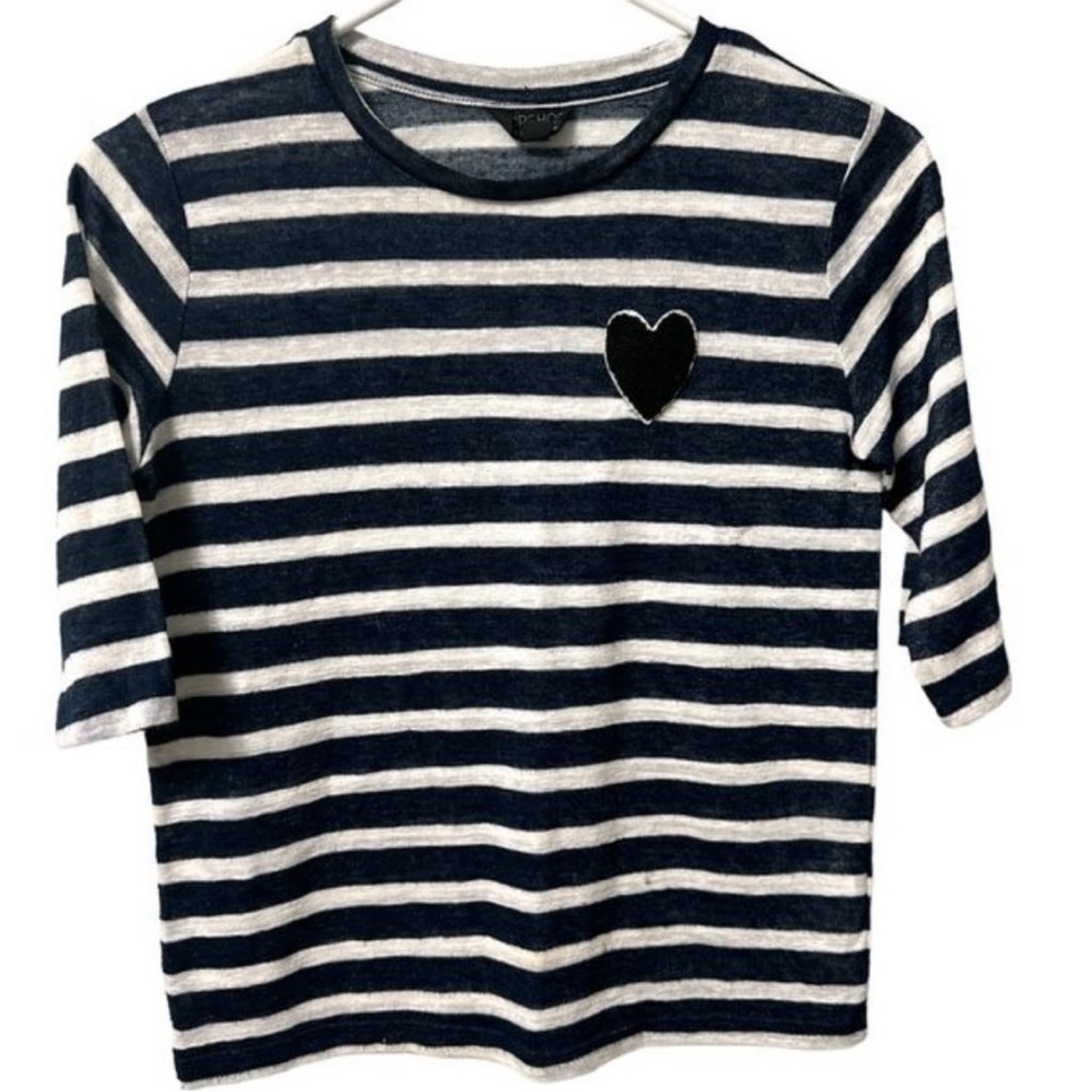Topshop shirt with stripes and heart